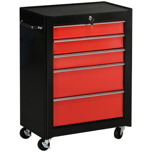 Homcom drawer lockable - 5-drawer, steel